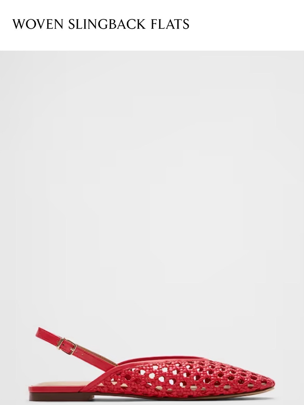 Banana Republic Red Woven Slingback Flats